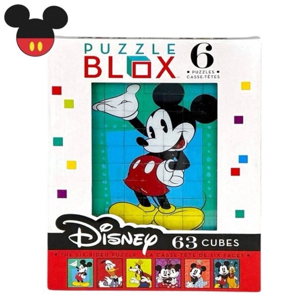 Disney Puzzle Blox 6 in 1 Cube Puzzle Mickey Minnie Donald Duck Pluto Goofy - Picture 1 of 16